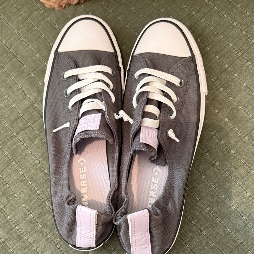 Converse Women's Charcoal and Lavender Sneakers